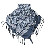 TACVASEN Men's Cotton Military Shemagh Head Neck Tactical Scarf Arab Wrap Blue