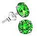 Earrings Bella.Vida Womens Sterling Silver May Simulated Birthstone Studs for Sensitive Ears 7mm
