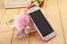 Bonice Phone Case for iPhone 7 Plus Cute Cartoon Rabbit Bling Diamond Crystal Clear Soft Transparent TPU 3D Cute Ear Stand Silicone Case with Hairball Pompon Wristlet + HD Screen Protector - Pink