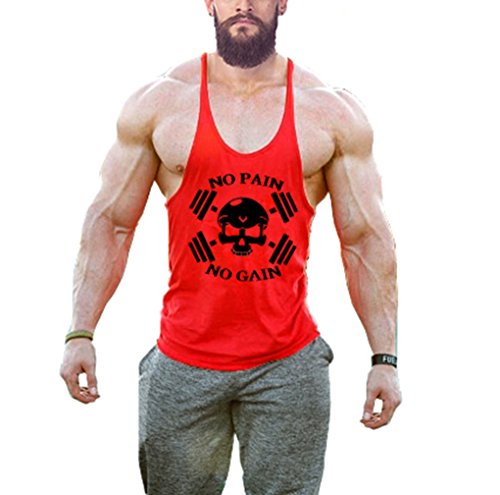 Inleaderstyle men s cotton gym nopainnogain tank tops-r…