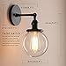 Pathson Hardwired Wall Sconce with Clear Globe Glass and Switch, Vintage Bathroom Vanity Light Wall Lamp Farmhouse Wall Light Fixtures for Loft Bathroom Bedroom