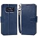 Arae Case Compatible for Samsung Galaxy S8, [Wrist Strap] Flip Folio [Kickstand Feature] PU leather wallet case with ID&Credit Card Pockets [Not for Galaxy S8 plus] (navy blue)
