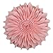 JWH 3D Sunflower Throw Pillow Cover Decorative Flower Accent Pillow Case Round Cushion Handmade Floral Pillowcase for Couch Bed Bedroom Home with Insert 14 Inch Pink