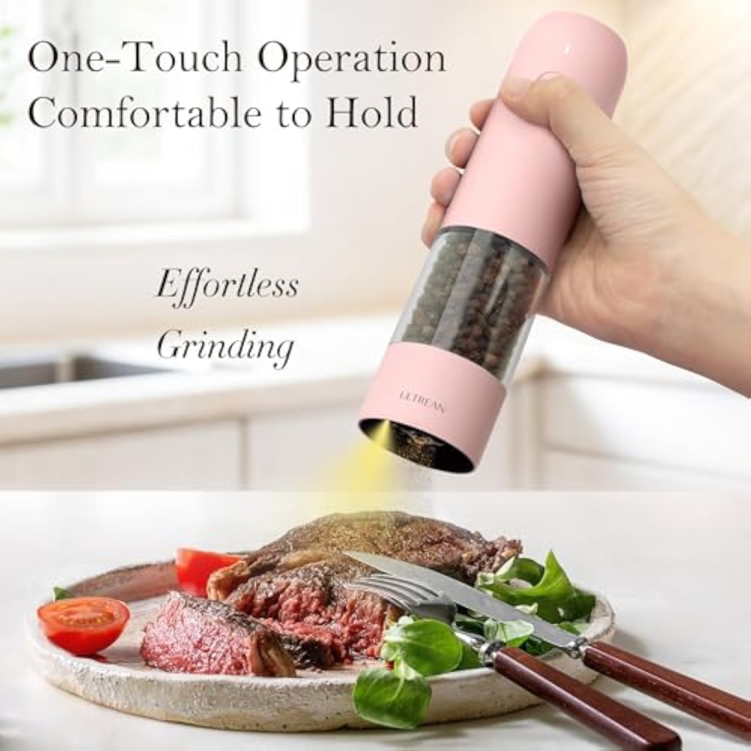 充电电动研磨器 (6 档粗细可调带 LED 灯盐胡椒两用) 47%OFF
