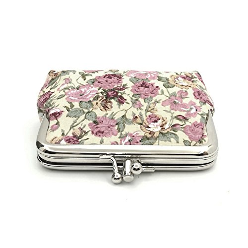 Cute Floral Buckle Coin Purses Vintage Pouch Kiss-lock Change Purse Wallets (03) - Thumbnail 3