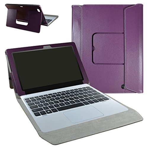 HP Elite x2 1012 G1 Case,Mama Mouth 2-in-1 Romovable Portfolio PU Leather Folio Stand Cover for 12" HP Elite x2 1012 G1 Windows 10 Convertible Laptop Tablet,Purple