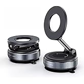 Magnetic Car Phone Holder for MagSafe, 360° Ajustable Vacuum, Hand Free, with Heavy Duty Magnet, Suction Cup Phone Mount for Car, Compatible with All Smartphones