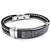 KONOV Mens Womens Rubber Stainless Steel Bracelet, Cross Prayer Cuff Bangle, Black