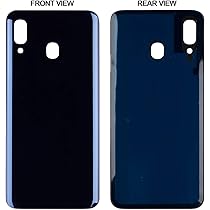 Amazon Com Replacement Battery Back Glass Cover Compatible With Samsung Galaxy A20 All Modles Battery Door Back Cover Blue Cell Phones Accessories