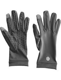 Coolibar UPF 50+ Unisex UV Gloves - Sun Protective (Medium- Charcoal)