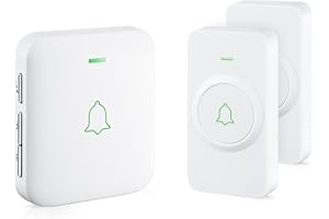 AVANTEK Wireless Door Bell, CW-21 Mini Waterproof Wireless Doorbell Operating at Over 1000 Feet, 2 Remote Buttons Can Have Different Tones, 52 Melodies, CD Quality Sound and LED Flash