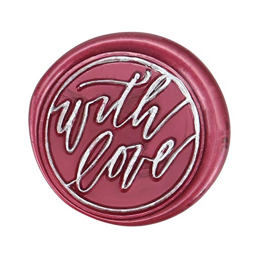 with Love Wax Seal Stamp for Wedding, Mornajina Handwritten Sealing Stamp Perfect for Embellishment of Cards, Envelopes, Invitations, Gift Package