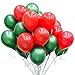 GuassLee 100pcs Merry Christmas Balloons 12 Inch Red and Green Balloons Assorted Pearl Balloons for Christmas Themed Party Decorations