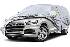 Koukou SUV Car Cover Custom Fit Audi Q5 2008-2025, Waterproof Car Cover All Weather for Automobiles Outdoor Indoor with Zipper Door, Sun Rain Dust Snow Protection.