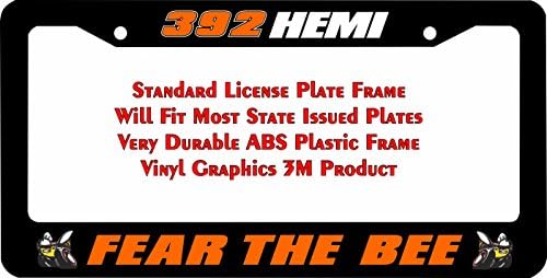 Scat Pack 392 HEMI FEAR THE BEE Orange Custom Designed License Plate Frame