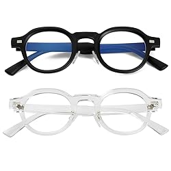 JOVAKIT Trendy Round Blue Light Blocking Glasses