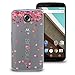 CasesByLorraine Case for Nexus 6, Little Pink Hearts Matte Transparent Case Plastic Hard Cover for Motorola Google Nexus 6 (A17)