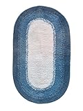 24" x 40" Fast Track Non-Skid Bathroom Rug from Regence Home, Blue