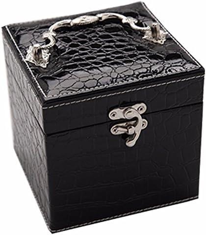 Soaptree 3 Layers Removable Earring Ear Studs Ring Box Bracelet Watch Display Storage Case &amp; Organizer(C-Black)