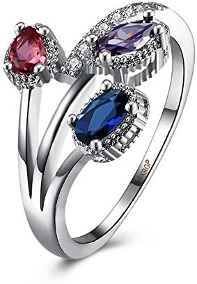 VEELFF Creative Cute Big Zircon Zircon Stainless Steel Ring