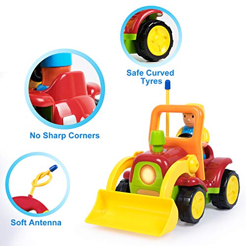 iFixer RC Radio Control Truck Toy for Toddlers Kids, Remote Control Car with Sound, Truck Yellow - Thumbnail 3