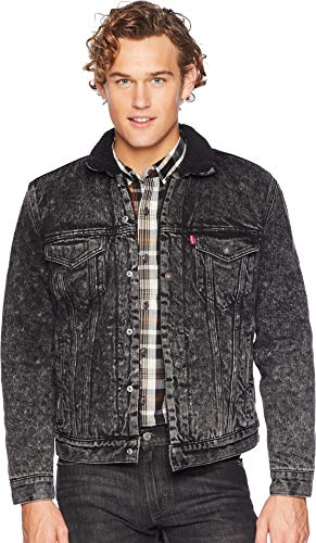 Levi's Men's Type III Sherpa Jacket, Black Snow, L