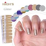 HIGH'S Glitter Series Classic Collection Manicure Nail Polish Strips Nail Wraps, Crown