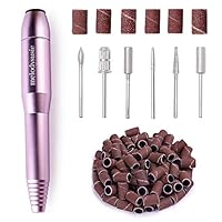 MelodySusie Portable Electric Nail Drill, Professional Efile Nail Drills for Acrylic Nails，Nail E File Nail Kit for Gel Nails, Manicure Pedicure Polishing Shape Tools Design for Home Salon Use, Purple