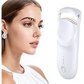 Dexmary Heated Lash Curler for Natural Lashes, 2-Level Adjustable Electric Eyelash Curler, 10s Fast Heating Eyelash Curler Heated for a Natural, Long-Lasting Curl, White