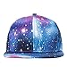 Galaxy Snapback Unisex Hat Hip Hop Plaid Flat Brim Adjustable Baseball Cap Blue Jellyfish Cells