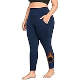 MOREFEEL Plus Size Leggings Fleece Lined with Pockets for Women-XL-4XL Thermal Winter Tummy Control Workout Yoga Pants