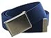 Canvas Web Belt Flip-Top Antique Silver Buckle/Tip Solid Color 50