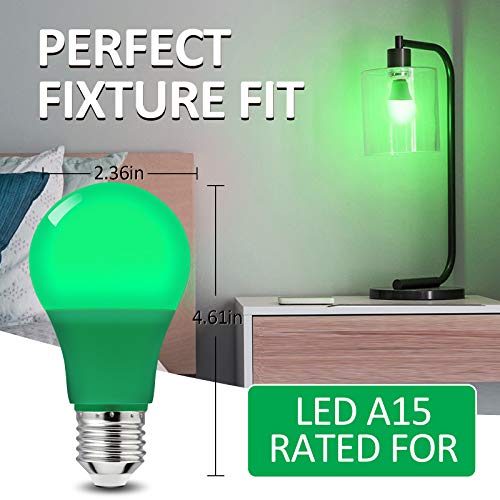 KQHBEN LED Green Light Bulb A19 5Watts with E26 Base 40w Equivalent