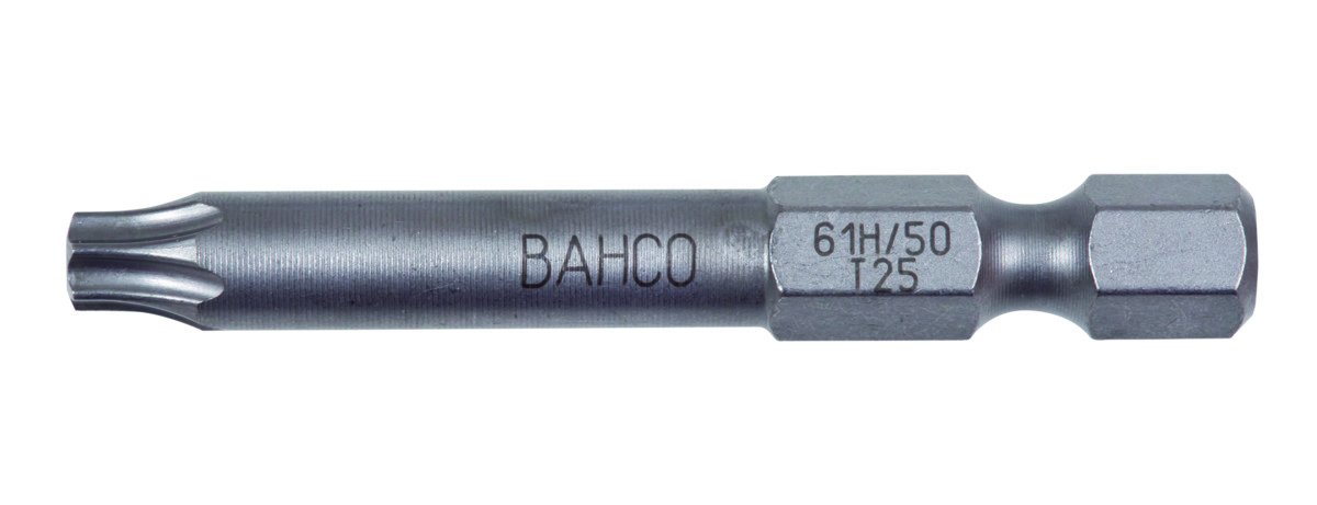 Bahco 61H/50T10 T10 Extra Hard Bit for Torx Head Screws, Grey, 50 mm, 5-Piece