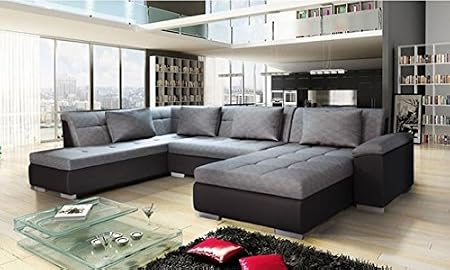 Canapé Dangle Convertible En U Lemon Gris Et Noir Style