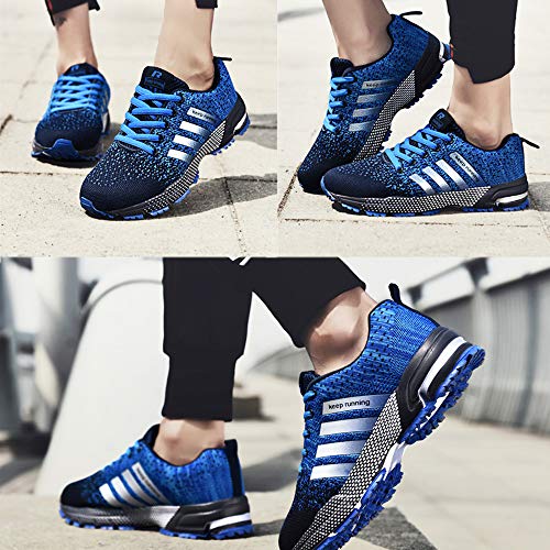 Moligin Running Shoes Men Women Athletic Fitness Tennis Sport Shoes Outdoor Lightweight Sneakers Blue
