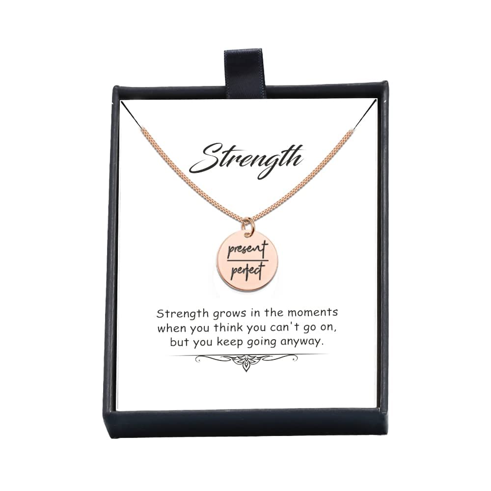 LeCalla 925 Sterling Silver Rose Gold-Plated Present Over Perfect Inspirational Pendant Necklace for Women Teen