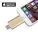 [Apple MFI Certified] Omars iPhone Flash Drive USB 3.0 with Extended Lightning Connector External Storage Memory Expansion for iPads iPod iOS Device and Computers 64G Gold