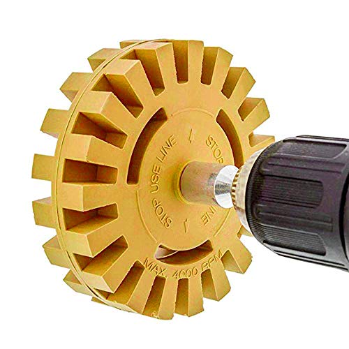 Muye 4"(100mm) Pneumatic Degumming Disc Universal Rubber Eraser Wheel For Remove Car Glue Adhesive Sticker Car Tire Polishing Wheel