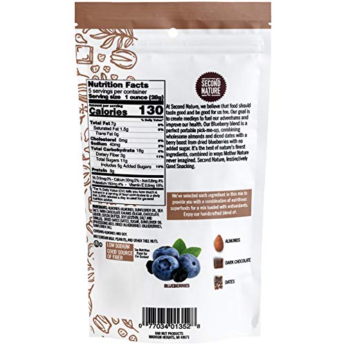 Second Nature Elevate Blueberry Trail Mix - Healthy Nuts Snacks Blend- 5 oz Resealable Pouch (Pack of 6), 5 Ounce (Pack… - Image 3
