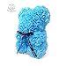 The Teddy Rose Flower Rose Bear - Cute 10-Inch Teddybear Handmade with Flower Petals - Artificial Roses Decor for Valentine's, Graduation, Mother's Day, Christmas, Anniversary (Blue)
