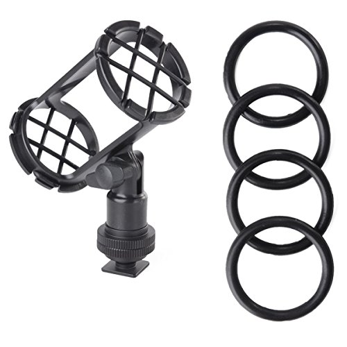 Shock Mount for Shotgun Mic Interview Recording, BOYA BY-C04 Camera Microphone Shockmount & Hot Shoe Mount for Professional Shotgun Microphone Senheisser ME66 Rode NTG-2 NTG-1 Audio-Technica AT-875R - Thumbnail 6