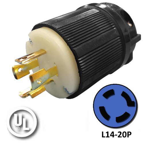 NEMA L14-20P Plug - Rated for 20A, 120/240V, 4-Wire - Iron Box Part # IBX-L1420P