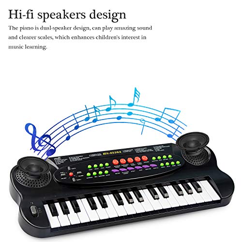 aPerfectLife Kids Keyboard, 32 Keys Multifunction Electronic Kids Piano Keyboard Musial Instrument for Kids with Microphone (Black)