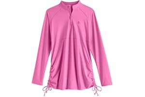 Coolibar UPF 50+ Girl's Lawai Ruche Swim Shirt - Sun Protective