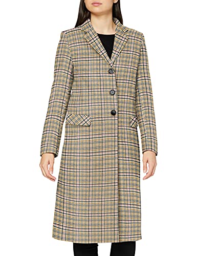 Helene Berman Damen College Coat Wollmischungs-Mantel, Mustard/Green/Pink/White, S