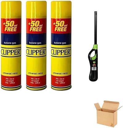 ANGIX 300ml Clipper Gas Fuel Refill Butane Propane Yellow Bottle