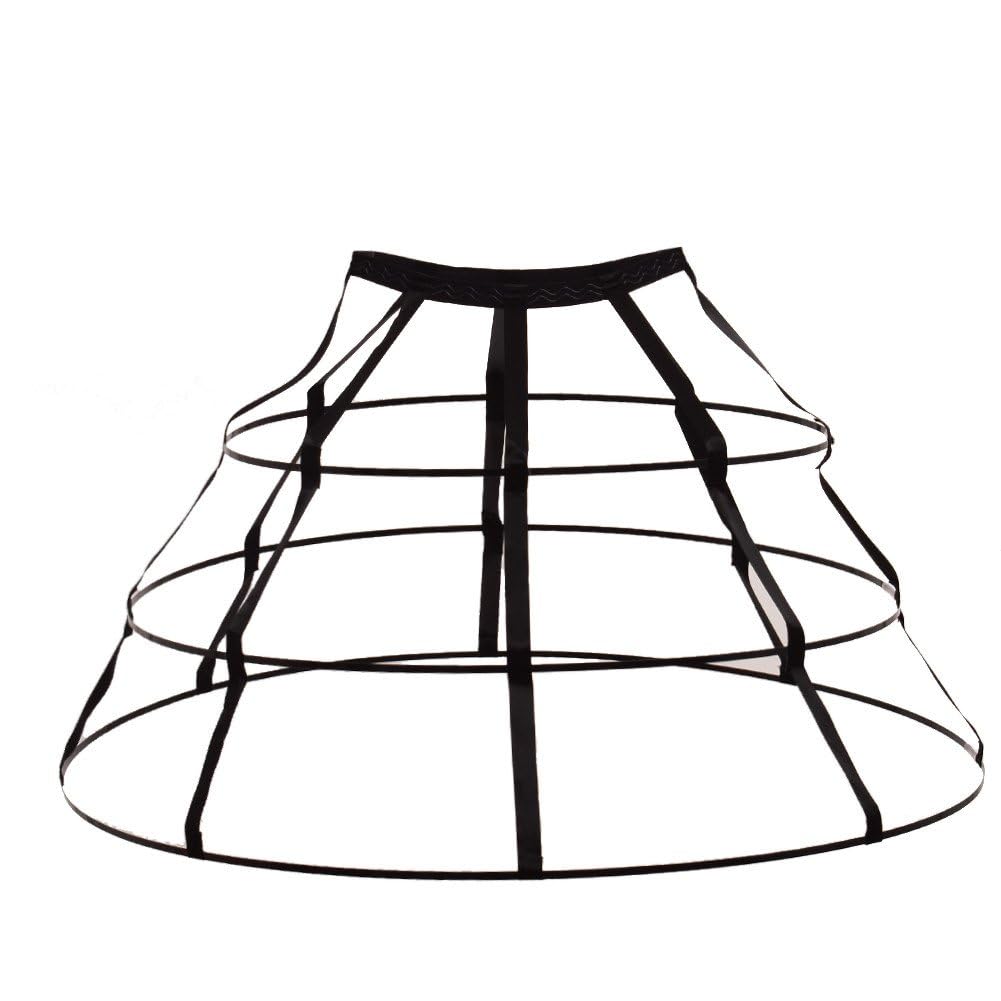 GRACEART Hoop Skirt Pannier Triangular Crinoline Black (Black), One Size, Style-01