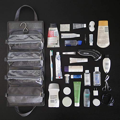 BrigHaus Roll Up Hanging Toiletry Travel Bag for Women & Men Compact