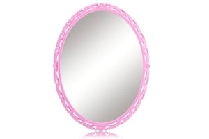 ARTLYMERS Magnetic Locker Mirror, Real Glass Small Mirrors for Locker with Magnetic Backing, for School Locker, Bathroom, Household Refrigerator, Locker Accessory(Pink)